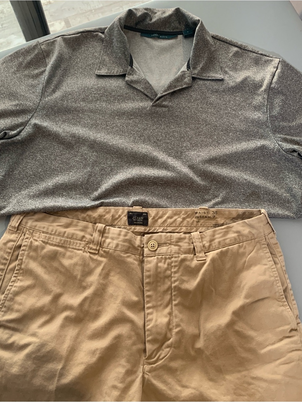 J. Crew Khaki Chino shorts free Perry Ellis polo large